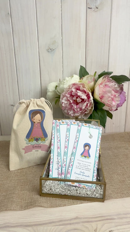 Santito primera comunión niña: Marcalibro Virgen Lupe Morada