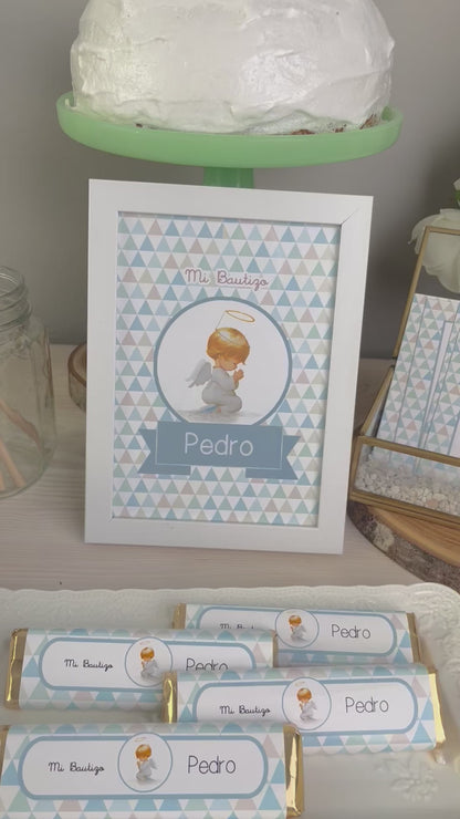Decoración bautizo niño: Kit Deco Ángel De La Guarda Celeste