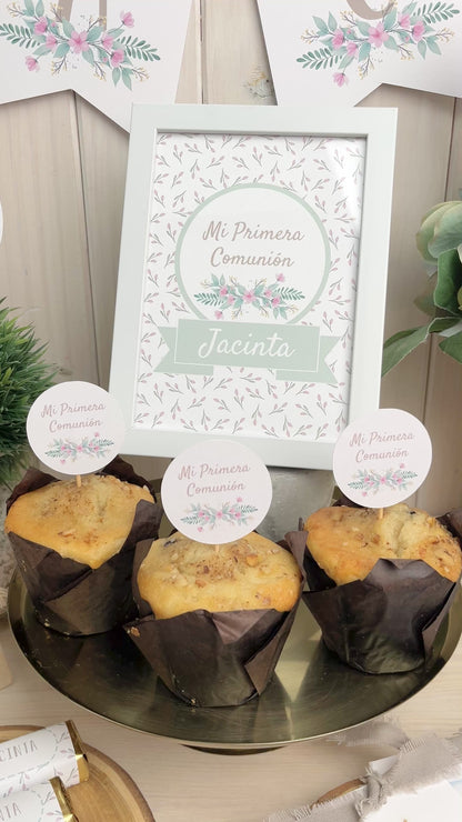 Decoración primera comunión niña: Kit Deco Acuarela Flores