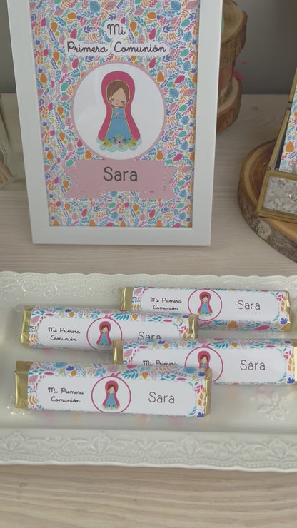 Decoración primera comunión niña: Kit Deco Virgen Lupe Hojas