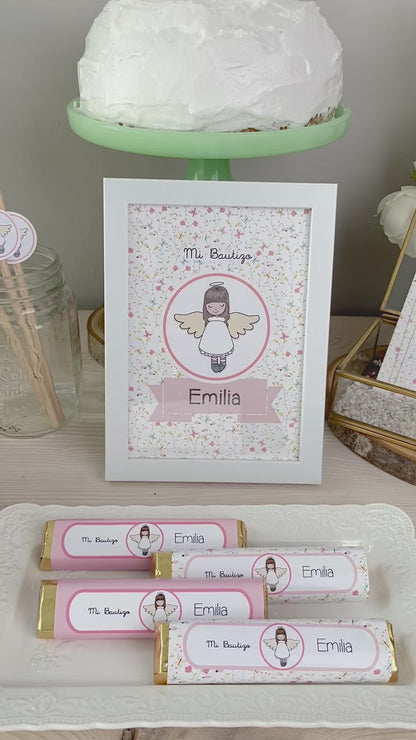 Decoracion bautizo niña: Kit Deco Angelita de la Guarda Amarilla
