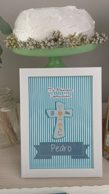 Decoración primera comunión niño: Kit Deco Símbolos Rayas Calispo