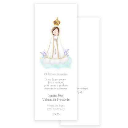 Santito acuarela primera comunión niña: Marcalibro Virgen de Fátima