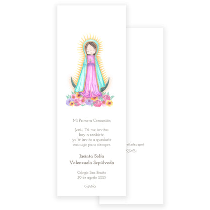 Santito acuarela primera comunión niña: Marcalibro Virgen de Guadalupe