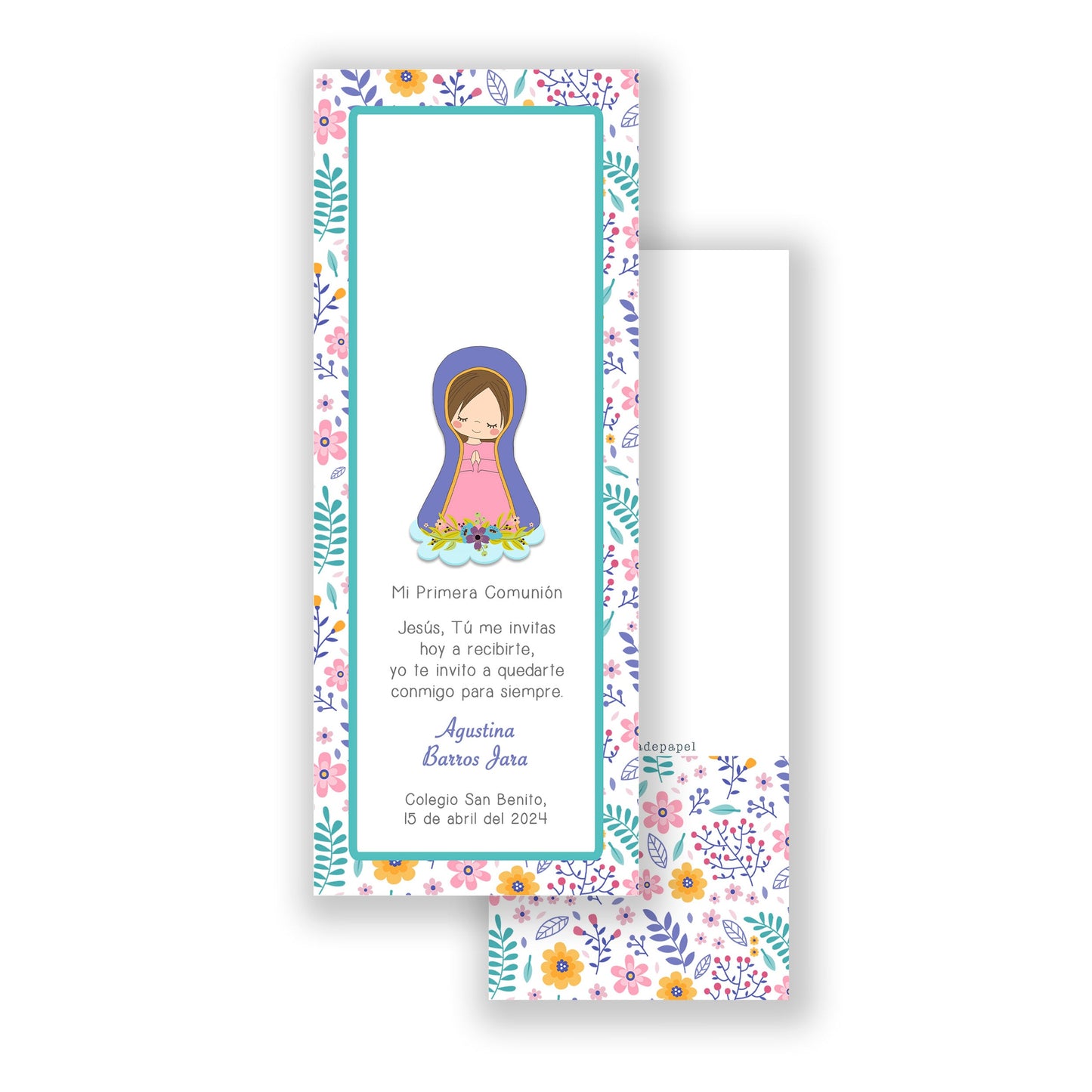 Santito primera comunión niña: Marcalibro Virgen Lupe Morada