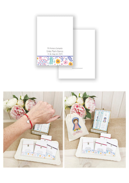 Recuerdo primera comunión niña: Pulsera Gamuza Mix